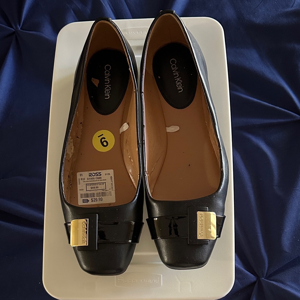 Black Leather Dress flats